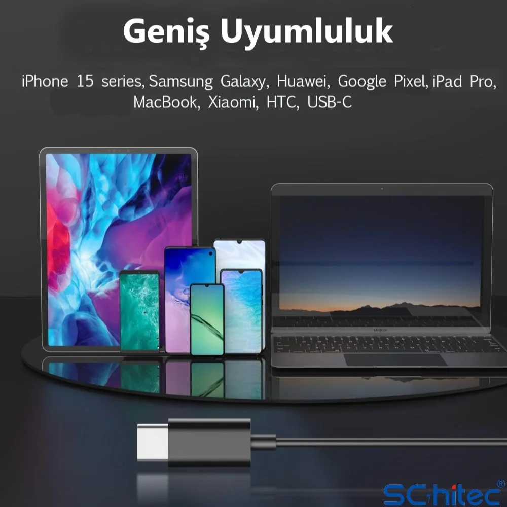 ScHitec E30 High Sound Type-C girişli Kulak İçi Mikrofonlu Kablolu Kulaklık Beyaz
