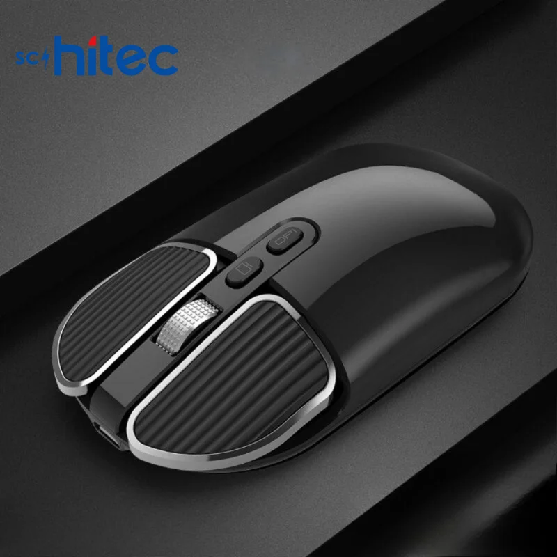 Schitec M203 Çift Modlu Taşınabilir Optik Kablosuz 2.4GHz ve Bluetooth Bağlantılı Süper Sessiz Mouse Siyah