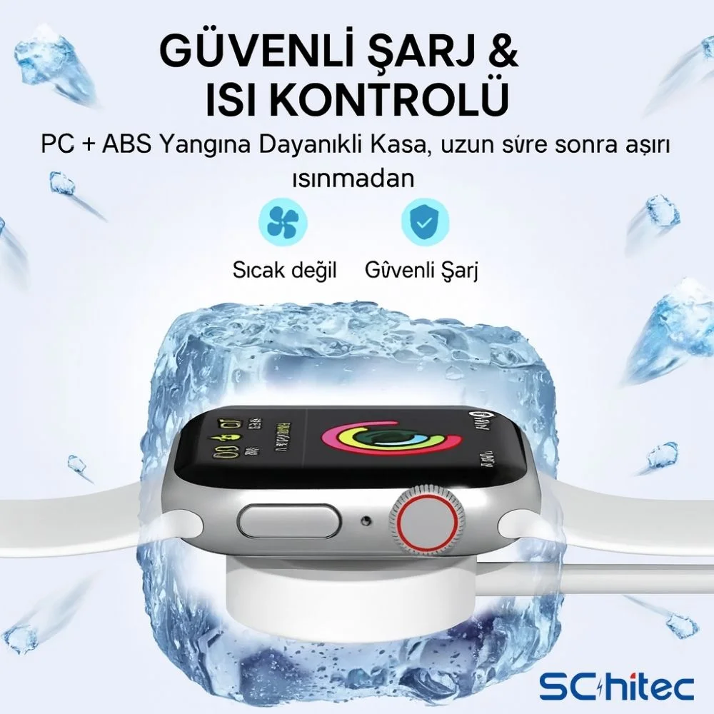 ScHitec Type-C Girişli Universal İ-watch Akıllı Saat Şarj Cihazı Beyaz C49T