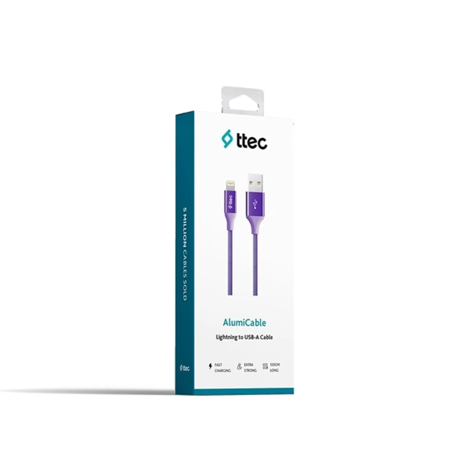 Ttec AlumiCable Extra Strong UsbA to Lightning Hızlı Data ve Fast Şarj Kablosu 120cm Mor 2DK16MR