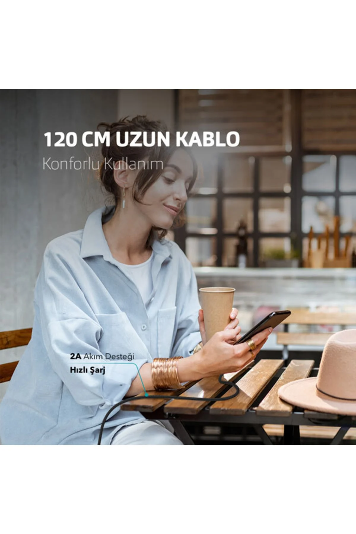 Ttec AlumiCable Extra Strong UsbA to Lightning Hızlı Data ve Fast Şarj Kablosu 120cm Mor 2DK16MR