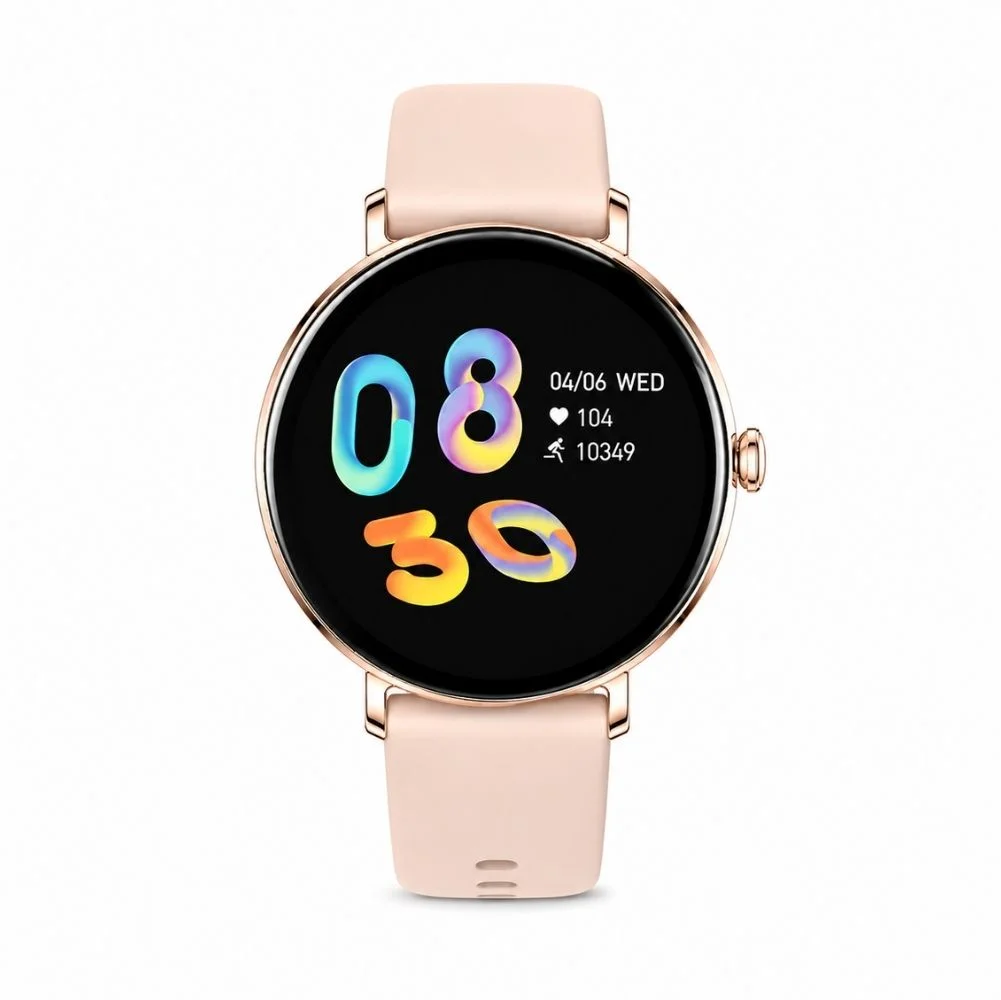 Haino Teko Amoled Ekran Super Slim Tasarım WaterProof 3 Kordonlu Akıllı Saat Gold Rose Teko18