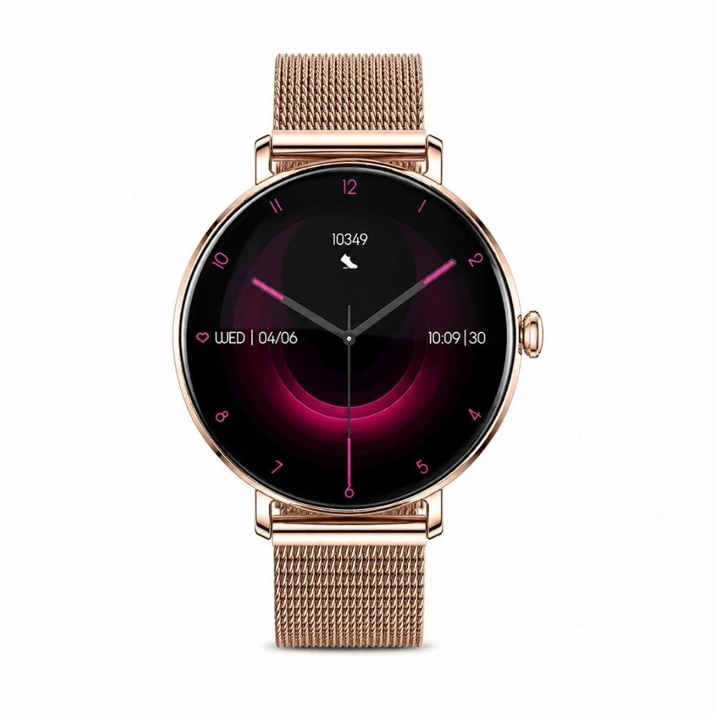 Haino Teko Amoled Ekran Super Slim Tasarım WaterProof 3 Kordonlu Akıllı Saat Gold Rose Teko18