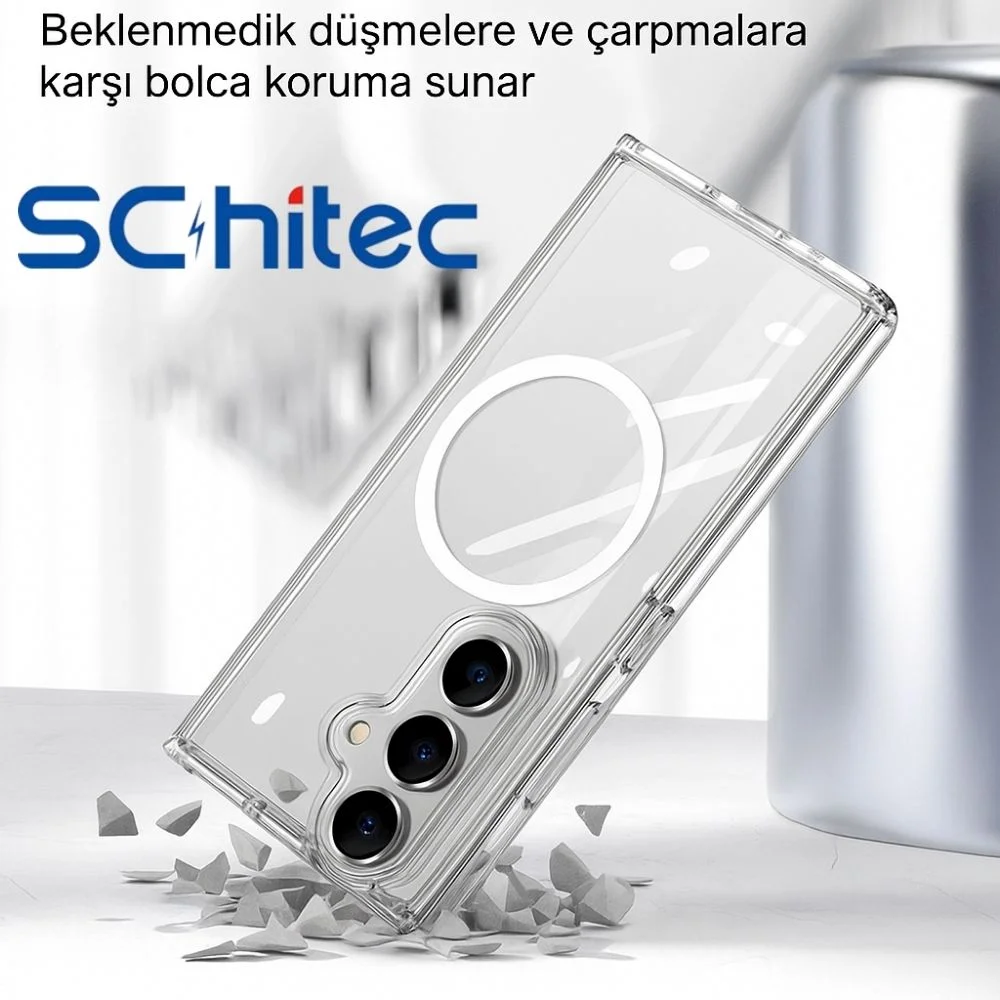 ScHitec Samsung Galaxy Z Fold 6 Magsafe Özellikli Şeffaf Kılıf
