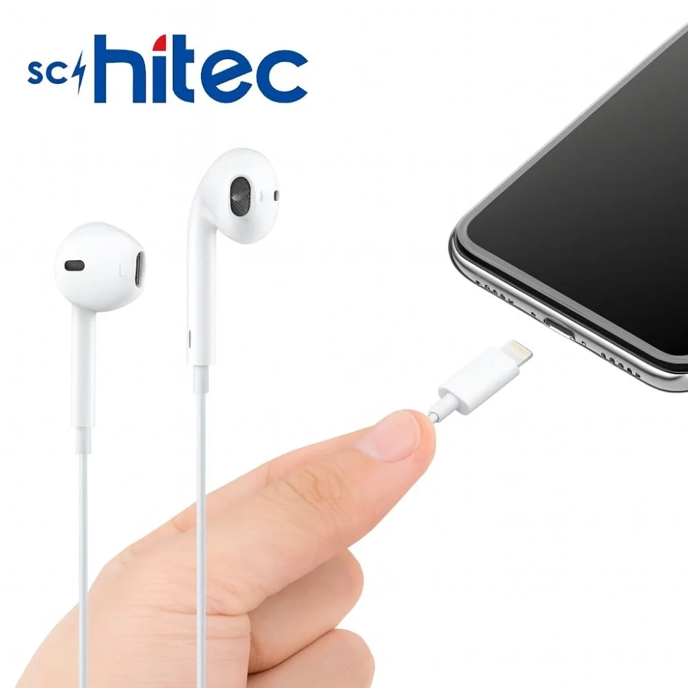 ScHitec E11 Tak Çalıştır Lightning Kulak İçi Mikrofonlu Kablolu Kulaklık Beyaz