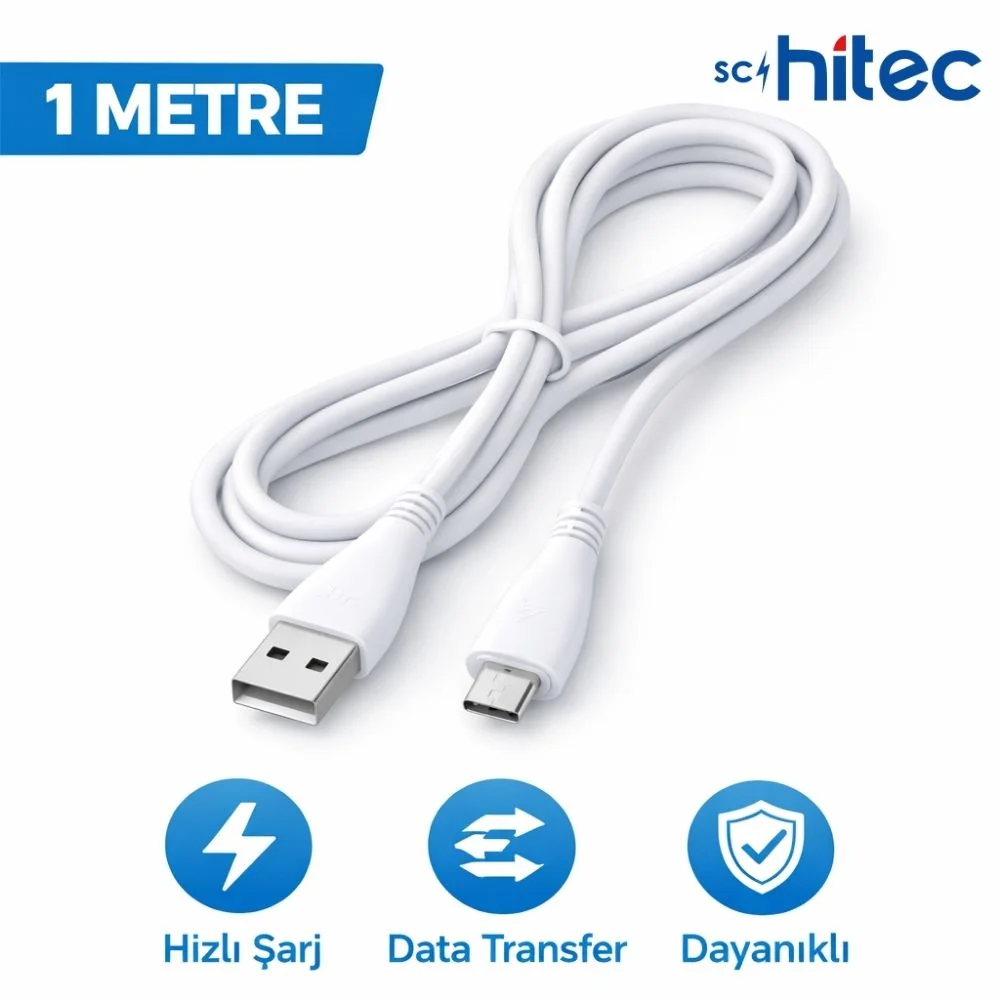 Schitec 70W UsbA to Micro Hızlı Data ve Şarj Kablosu 1m