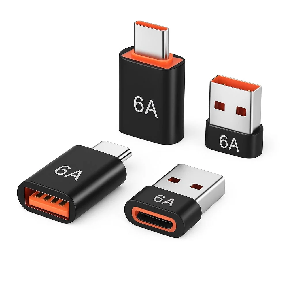 SChitec 6A Type-C to UsbA Dönüştürücü Adaptör Hızlı Şarj ve Veri Aktarım Adaptörü Siyah J624