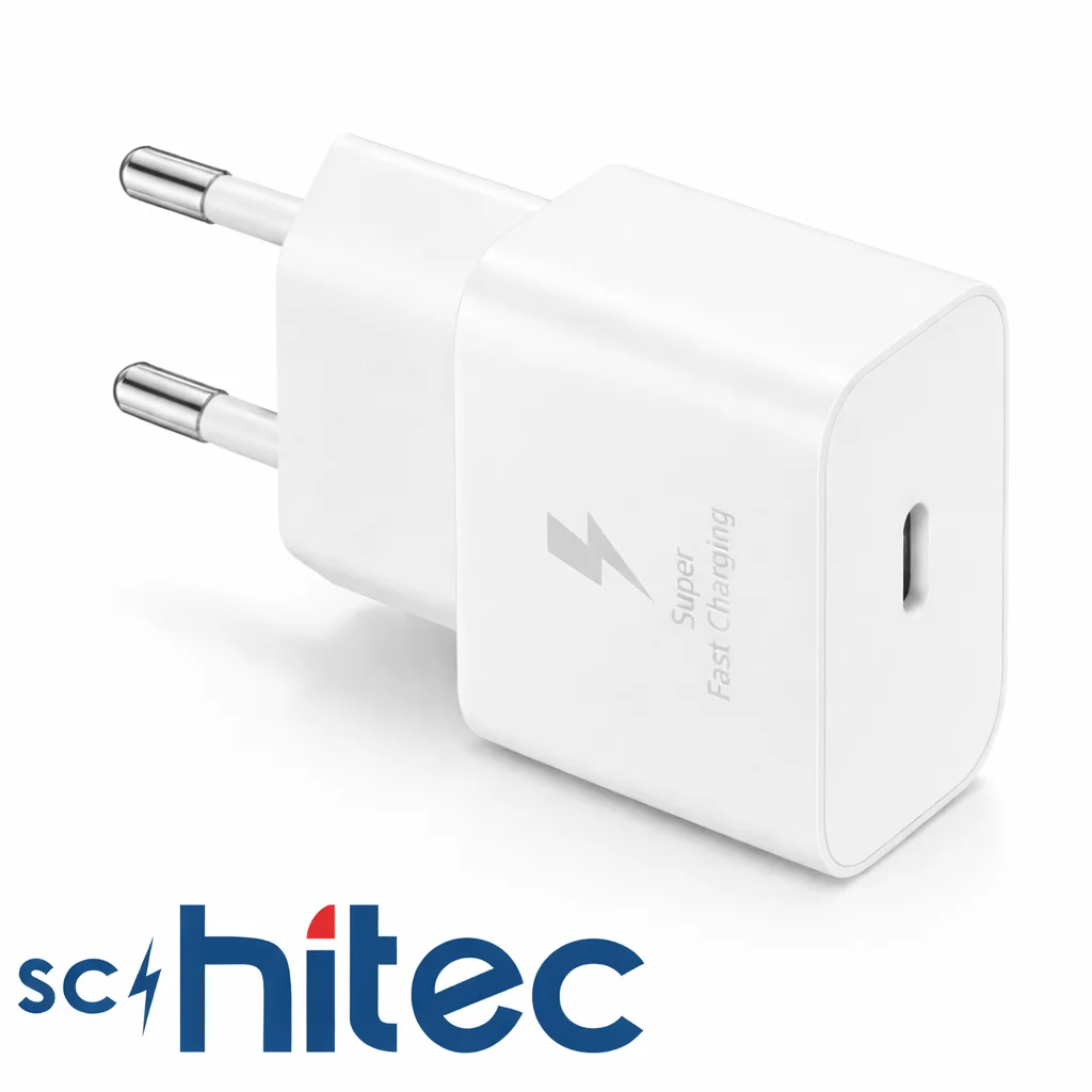 SChitec 25W Çıkışlı Hızlı Şarj Aleti Type-C to Type-C Kablolu Set Beyaz SC005