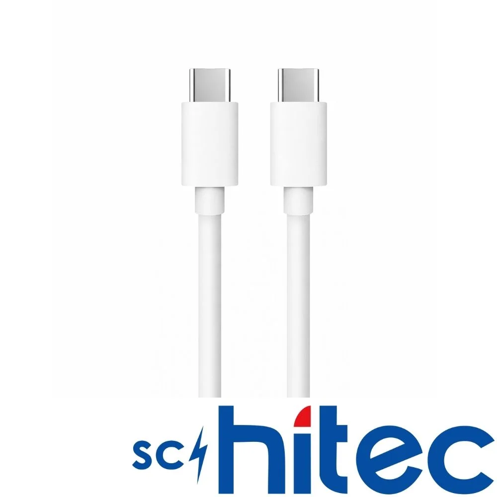 SChitec 60W Type-C to Type-C Data ve Hızlı Şarj Kablosu Telefon, Tablet, Laptop Uyumlu Beyaz SK004
