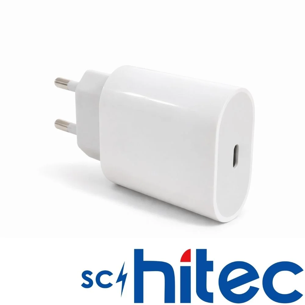 SChitec 20W Type-C Çıkışlı Hızlı Şarj Aleti Type-C to Lightning Kablolu Set Beyaz SC001