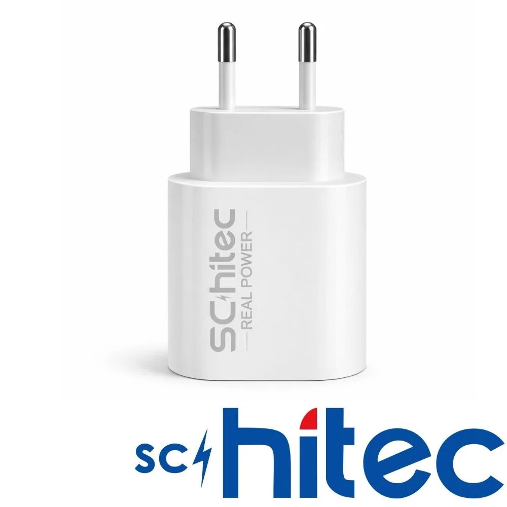 SChitec 20W Type-C Çıkışlı Hızlı Şarj Aleti Type-C to Lightning Kablolu Set Beyaz SC001