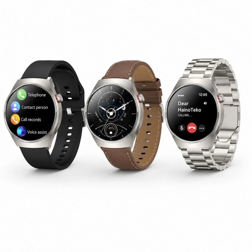 HainoTeko 32 Akıllı Saat AMOLED Ekran Bluetooth Sesli Görüşme, Su geçirmez, 15 Gün Batarya Gümüş