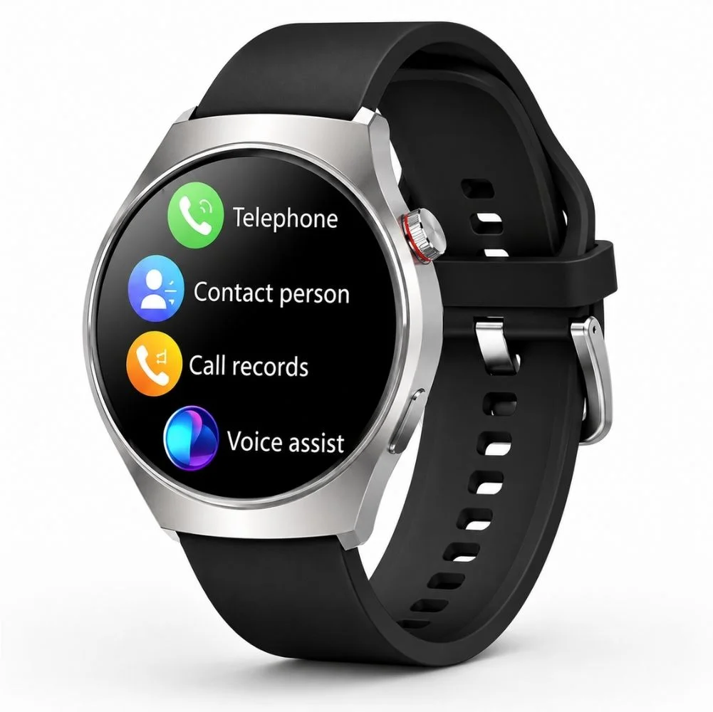 HainoTeko 32 Akıllı Saat AMOLED Ekran Bluetooth Sesli Görüşme, Su geçirmez, 15 Gün Batarya Gümüş