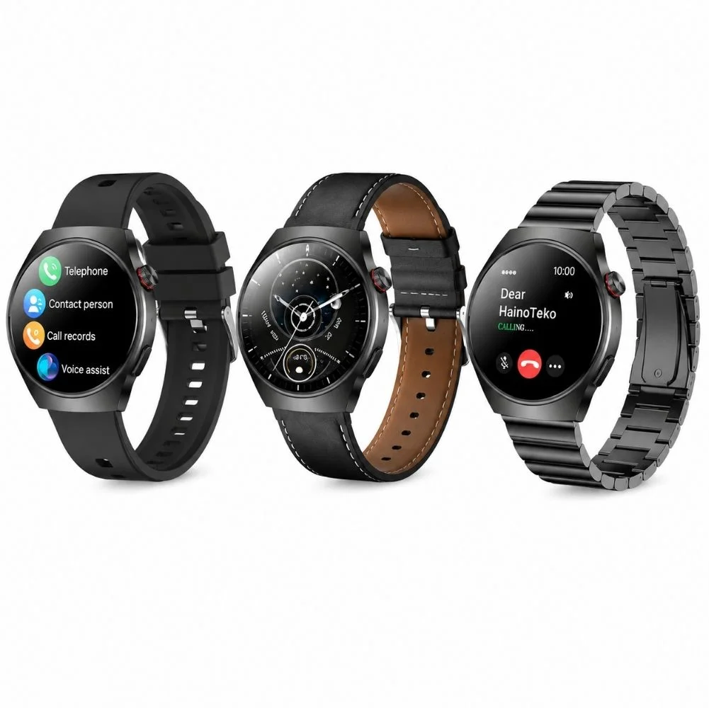 HainoTeko 32 Akıllı Saat AMOLED Ekran Bluetooth Sesli Görüşme, Su geçirmez, 15 Gün Batarya Siyah