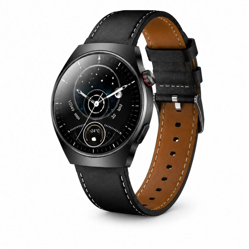 HainoTeko 32 Akıllı Saat AMOLED Ekran Bluetooth Sesli Görüşme, Su geçirmez, 15 Gün Batarya Siyah