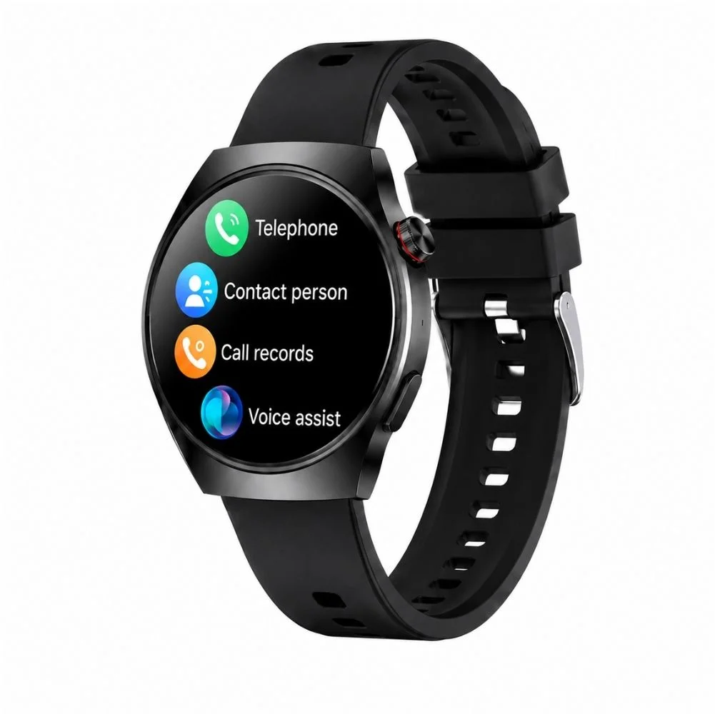 HainoTeko 32 Akıllı Saat AMOLED Ekran Bluetooth Sesli Görüşme, Su geçirmez, 15 Gün Batarya Siyah
