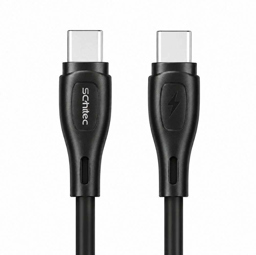 SChitec 60W Type-C to Type-C Hızlı Şarj ve Data Kablosu Siyah 1m HG/C-09CC