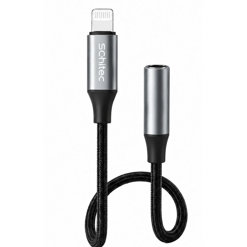 SChitec Lightning to 3.5mm AUX Dönüştürücü 10cm Siyah HG/AXT-01