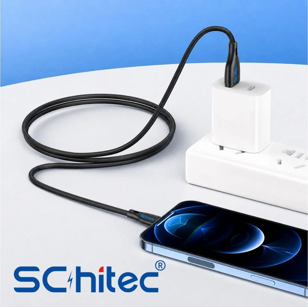 SChitec USB-A to Lightning 30W Hızlı Data ve Şarj Kablosu 1m Siyah HG/C-09AL