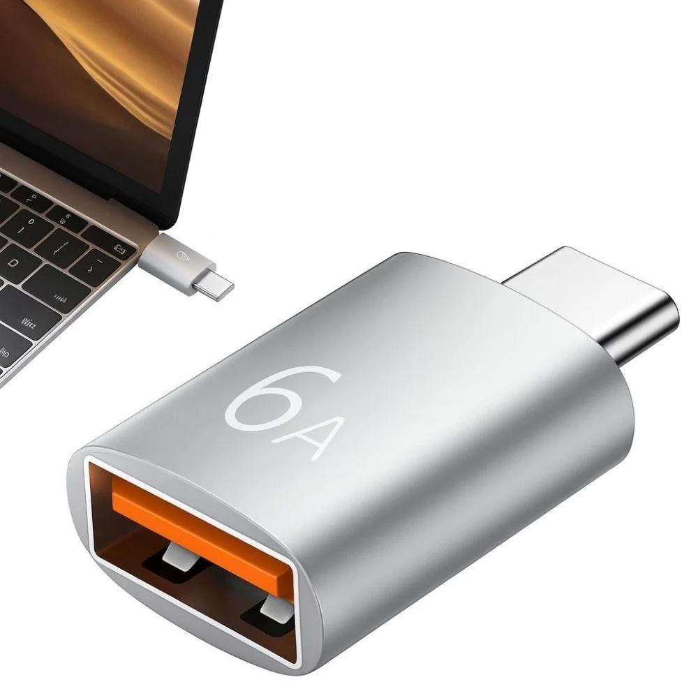 SChitec 6A Type-C to UsbA Dönüştürücü Adaptör Hızlı Şarj ve Veri Aktarım Adaptörü Gümüş J624