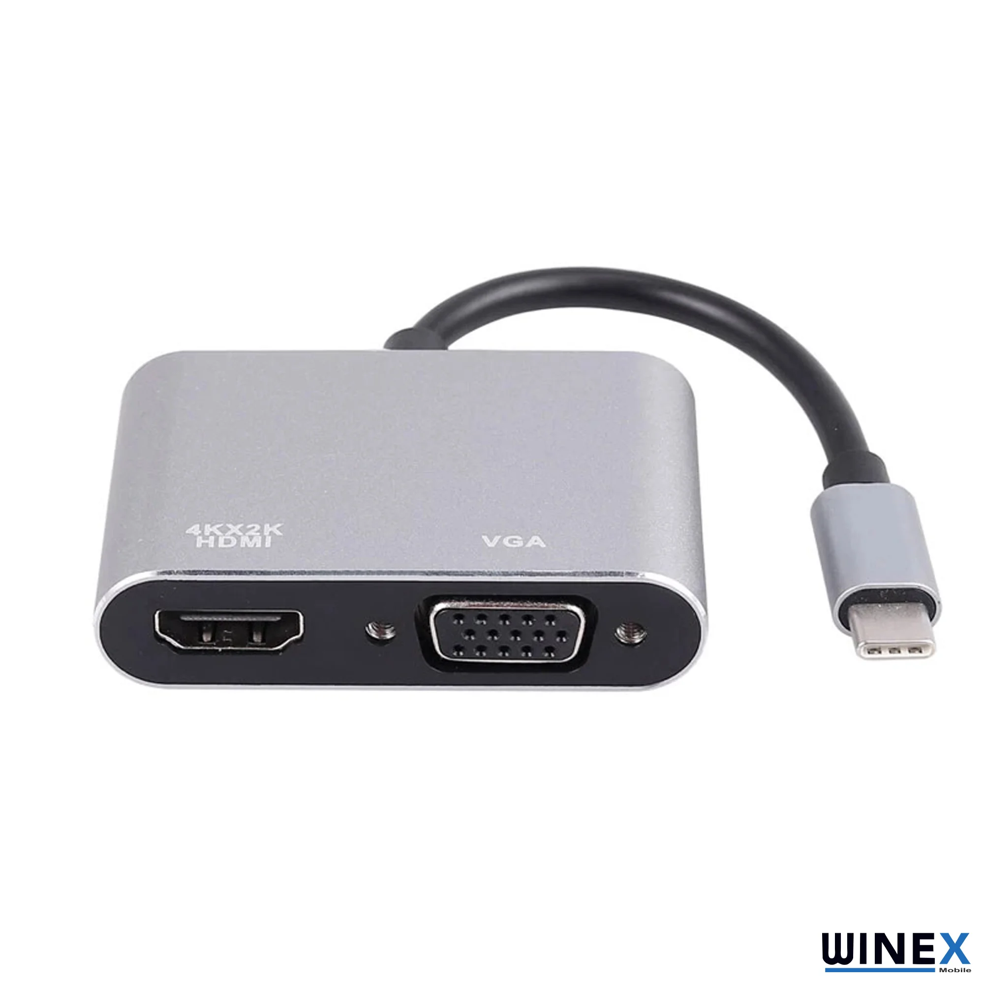 Winex 2in1 Type-C to 4K HDMI + VGA Çevirici ve Dönüştürücü Adaptör HC10