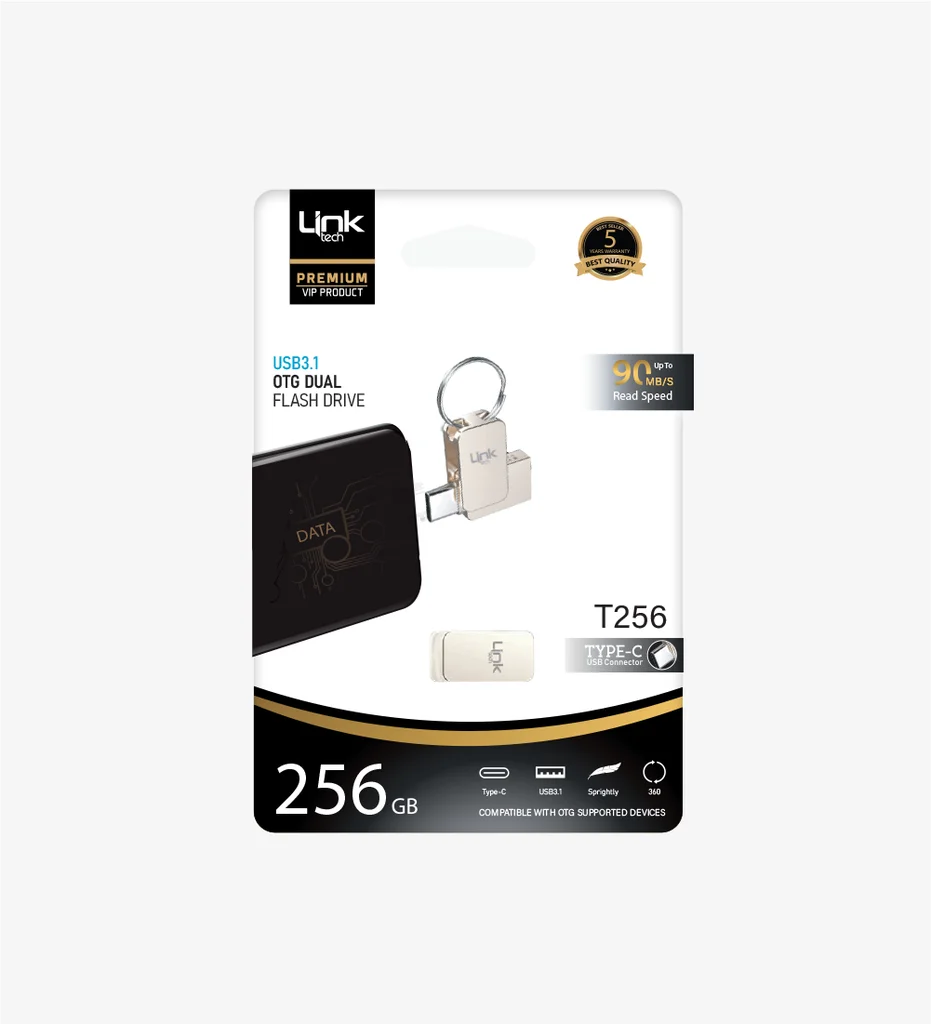 T256 Premium Dual 90mb/s 256GB Tip-C USB OTG Flash Bellek