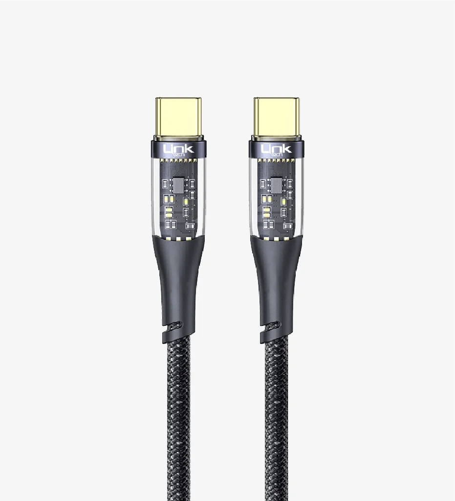 K670 Şeffaf 130cm 100W Tip-C → Tip-C Data Kablosu