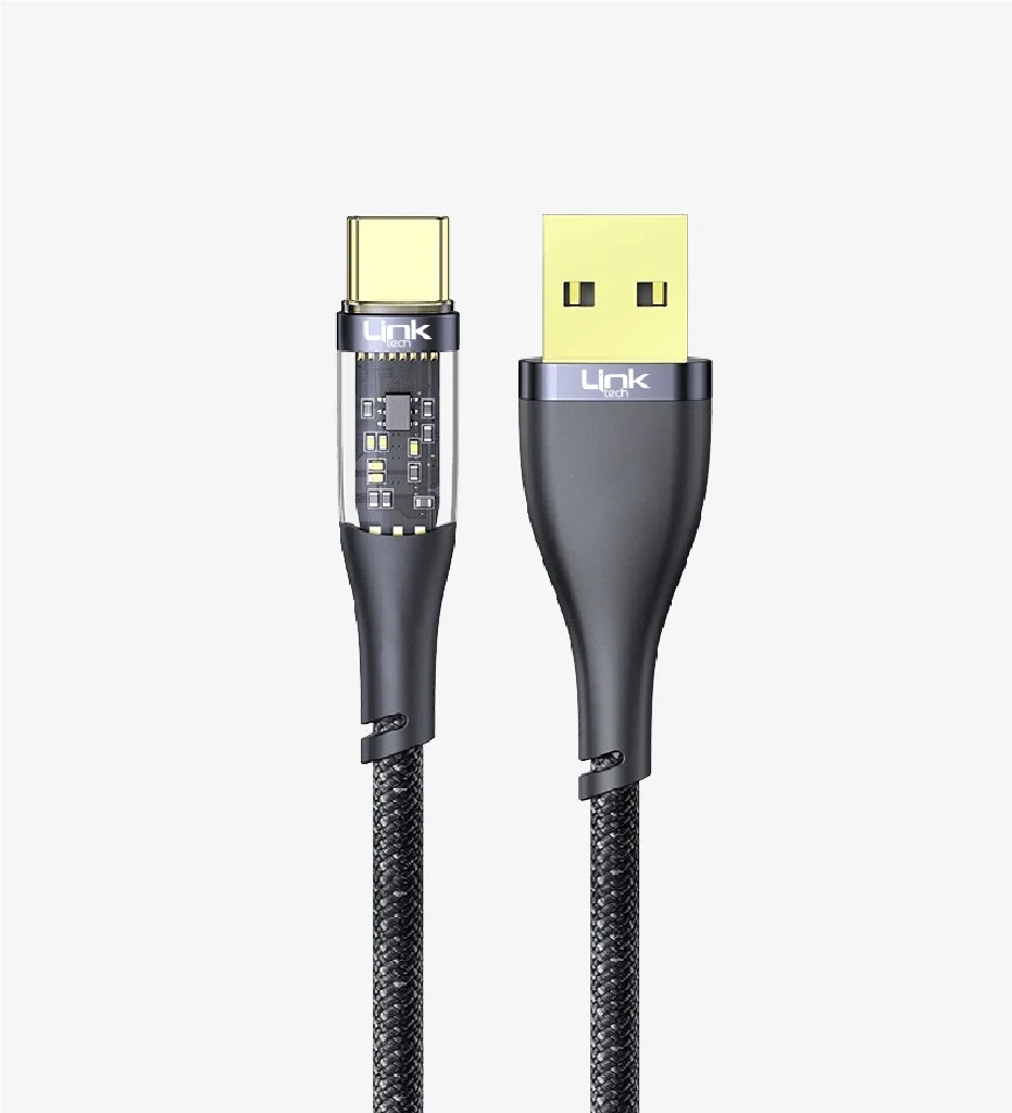 K671 Şeffaf 130cm 3A USB-A → Tip-C Data Kablosu