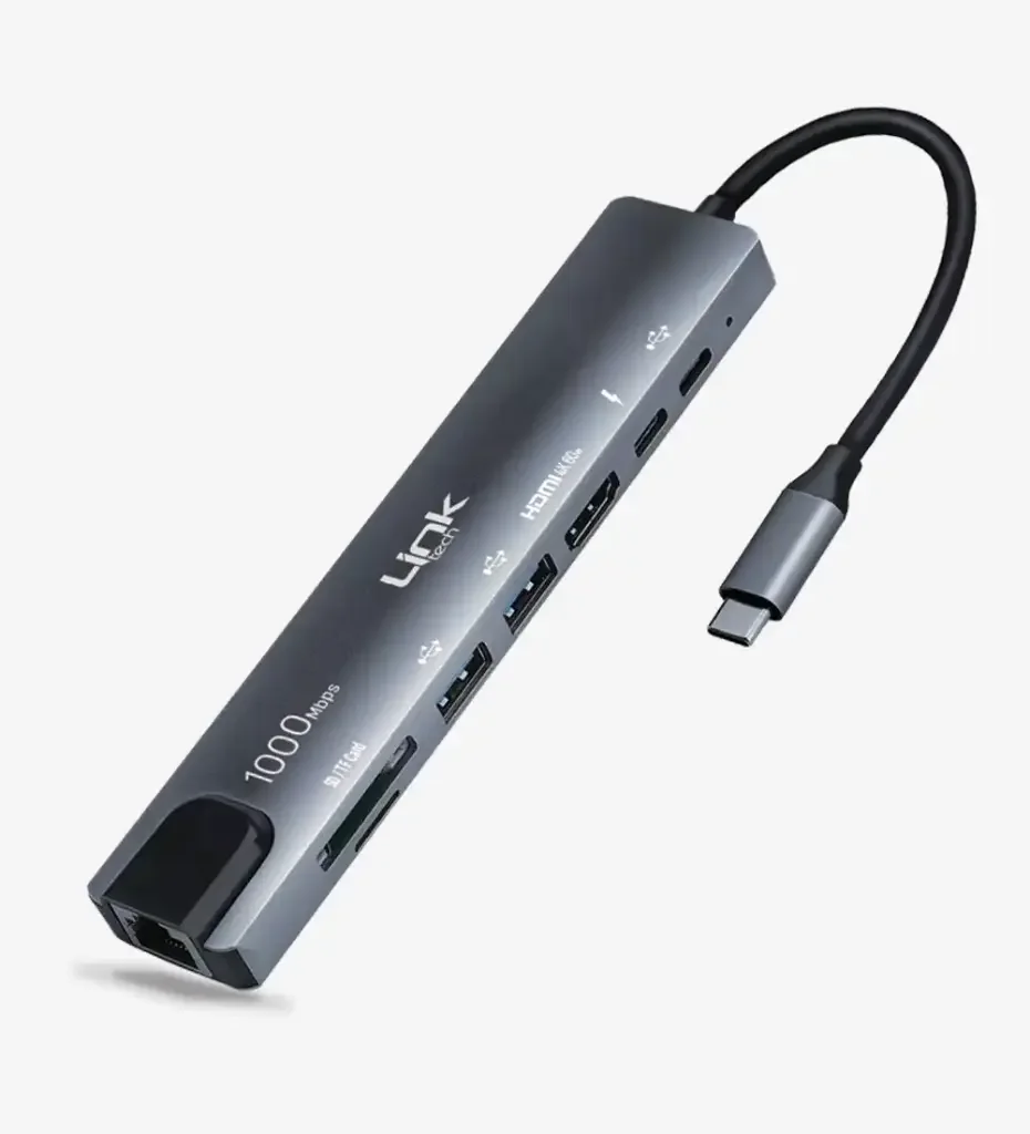 A205 Premium 8’li 1 İnternet Kartı (RJ45), HDMI, Type-C Çoklu Bağlantı Noktası ve Kart Okuyucu