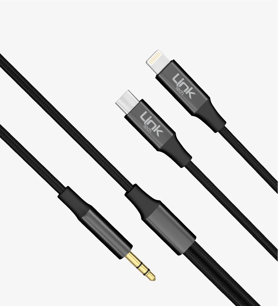 A204 2si 1 Arada 3.5mm Aux Çıkışlı Type-C ve Lightning Ses Kablosu