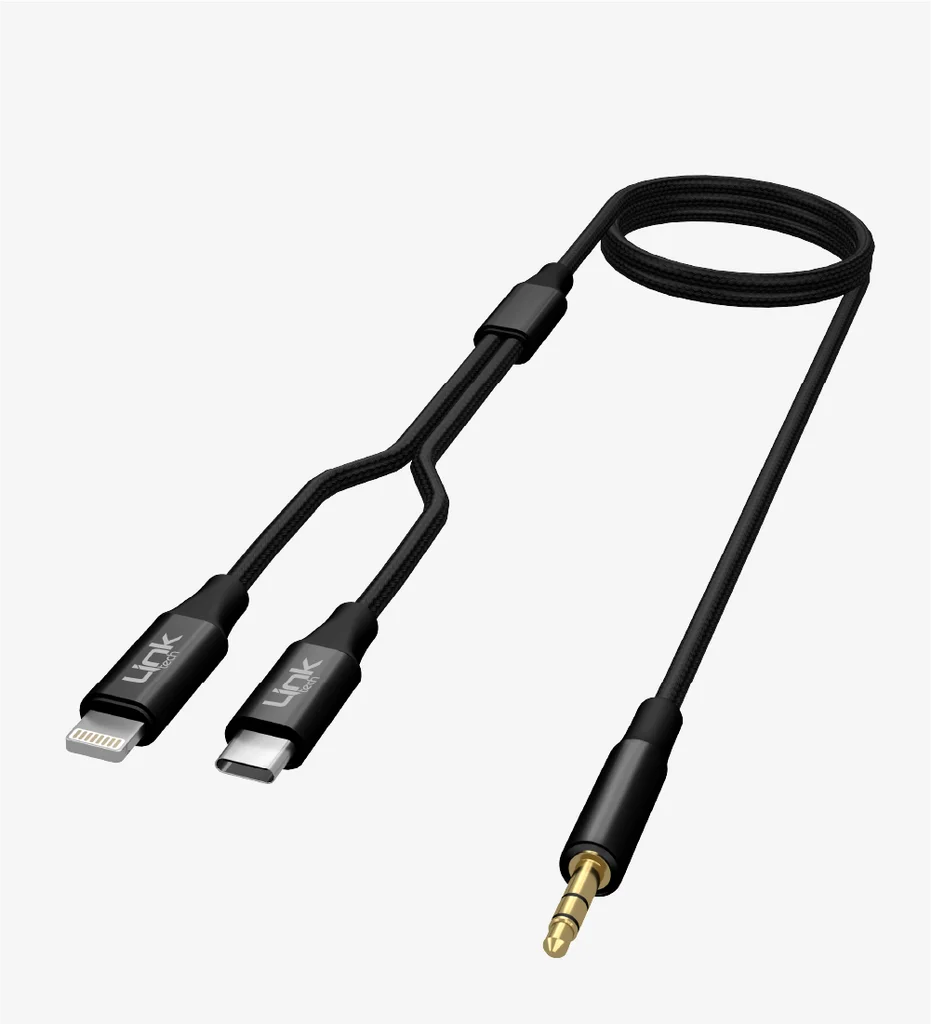 A204 2si 1 Arada 3.5mm Aux Çıkışlı Type-C ve Lightning Ses Kablosu
