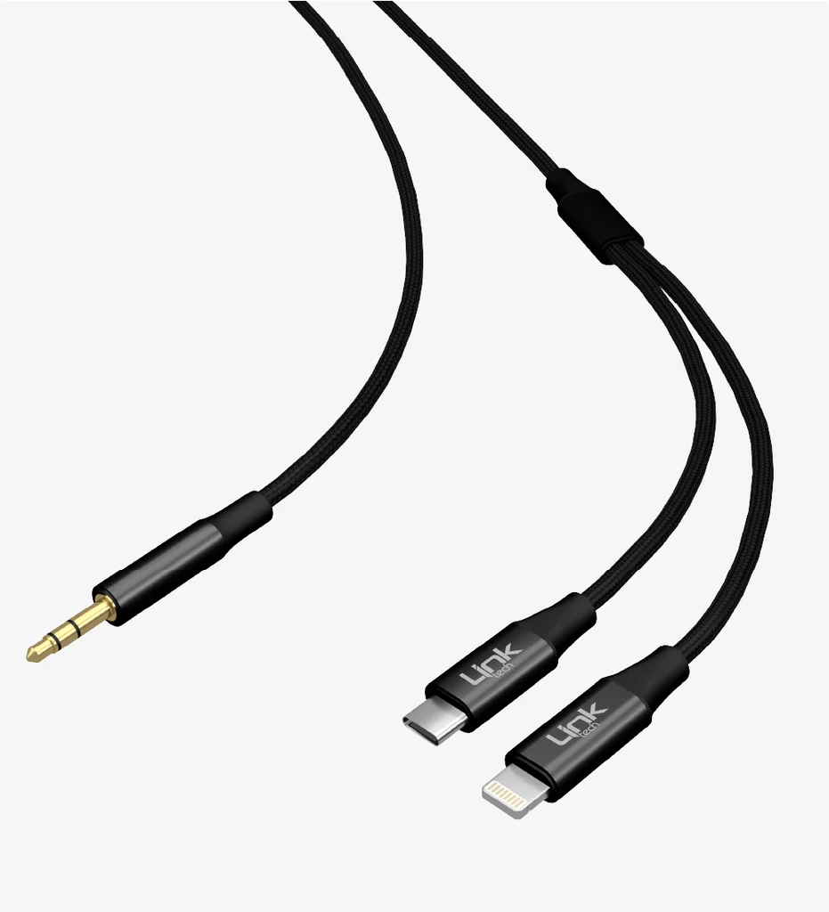 A204 2si 1 Arada 3.5mm Aux Çıkışlı Type-C ve Lightning Ses Kablosu