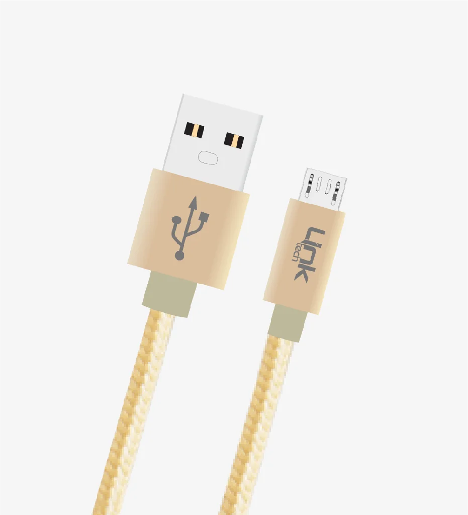 K542 Safe 30cm Metal Başlı Örgülü USB Mikro Powerbank Şarj Kablosu