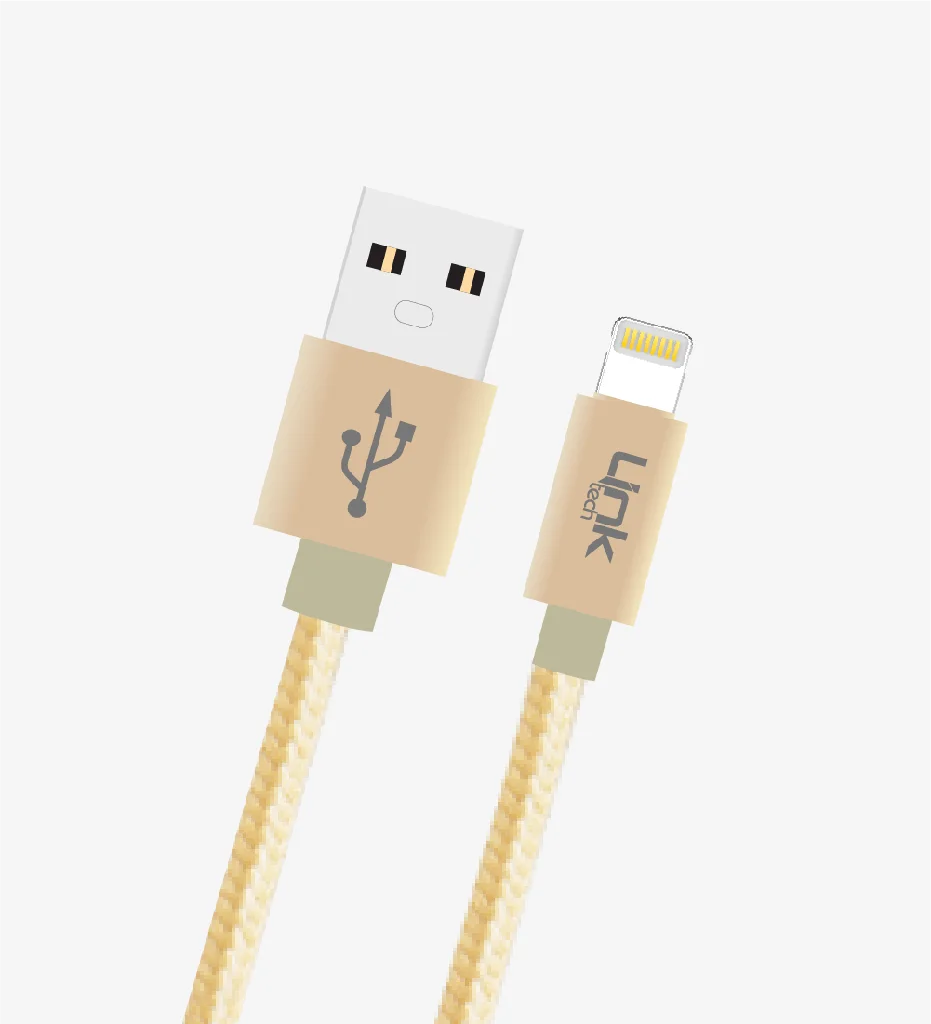 K544 Safe 30cm Metal Başlı Örgülü Lightning Powerbank Şarj Kablosu