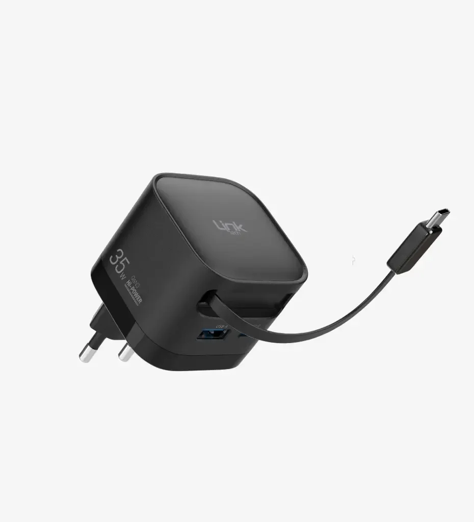 G855 Premium 35W 2 Girişli Type-C Kablolu GaN Şarj Adaptörü