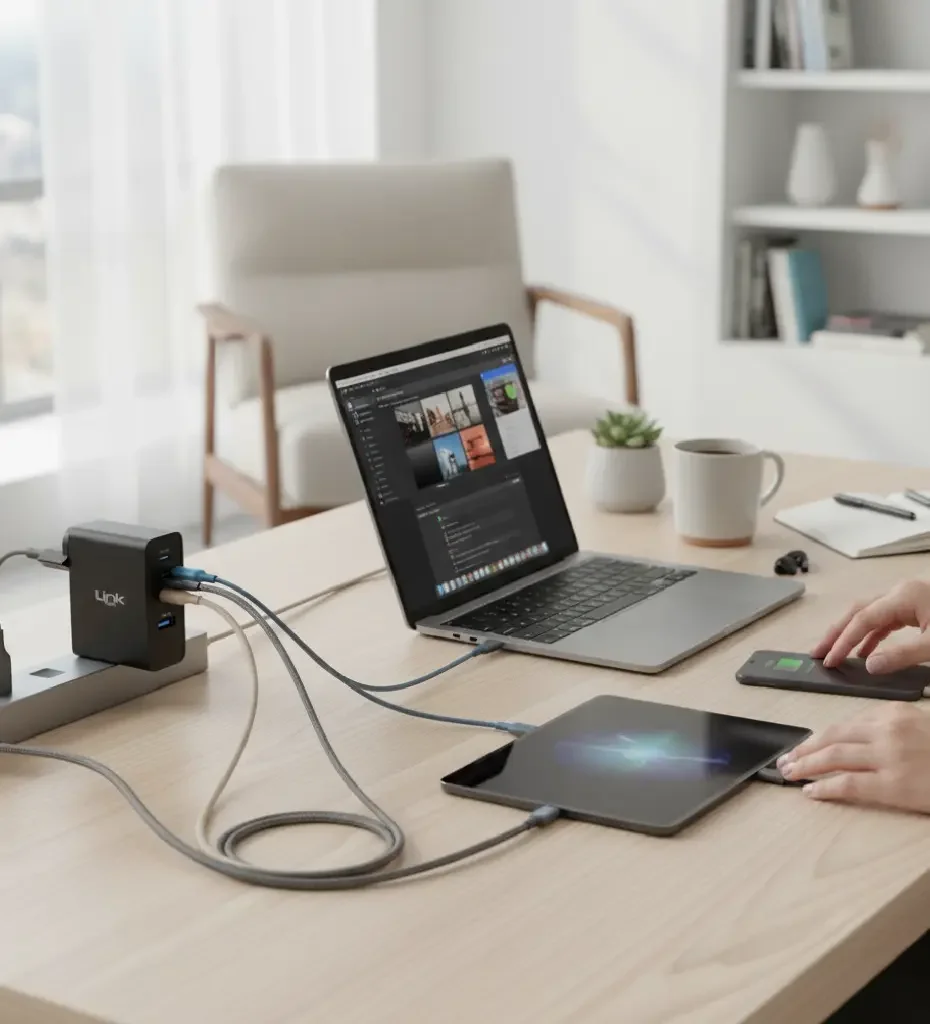 G861 Premium 4lü Çıkış 100W Süper SI GaN Şarj Adaptörü