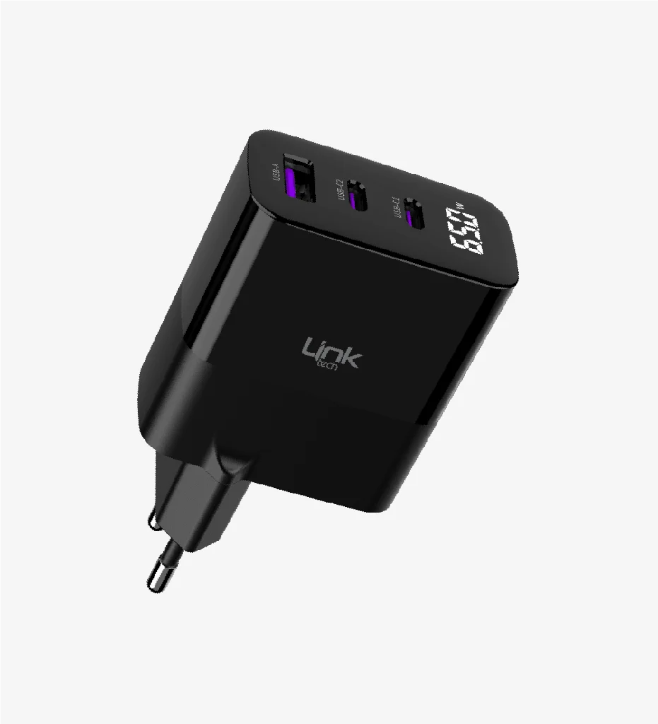 G852 Premium 3lü Çıkış 65W Süper SI GaN Şarj Adaptörü