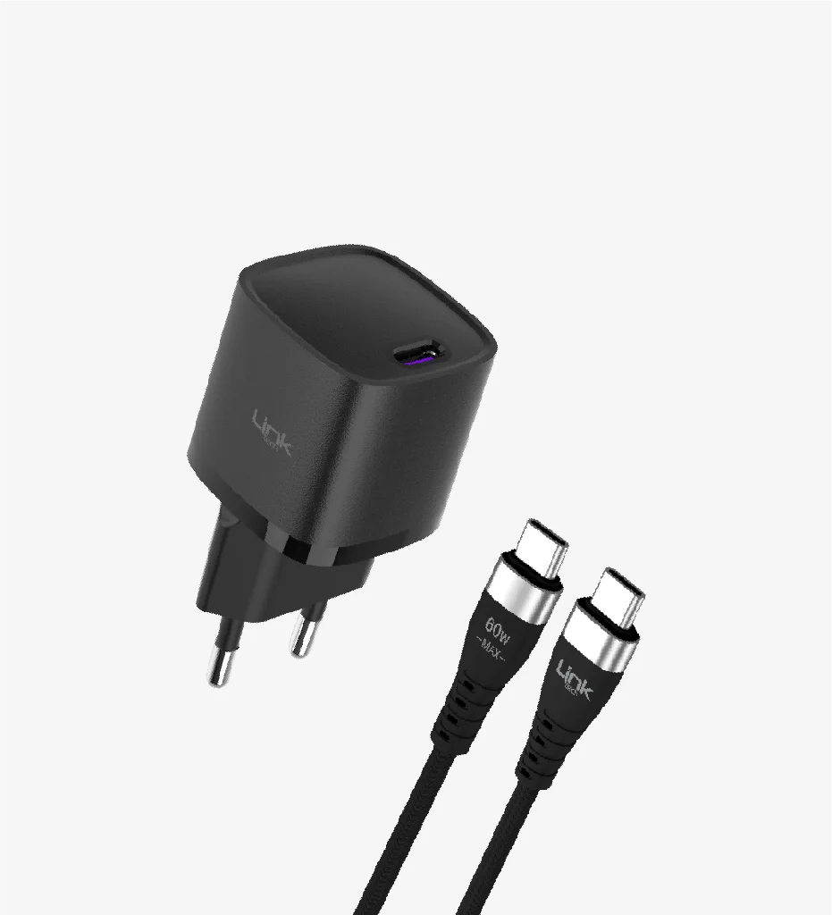 G844 Premium USB-C to USB-C Kablolu 25W Süper SI Mini Şarj Adaptörü