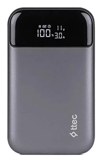 2BB214UG ttec Reger Pro LCD 10.000mAh PD 30W  Taşınabilir Hızlı Şarj Aleti/Powerbank 2BB214  Uzay Grisi