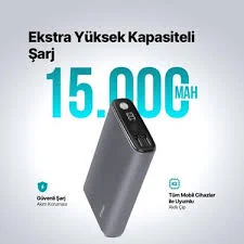 2BB216UG ttec Reger Pro LCD 15.000mAh  PD 65W  Taşınabilir Hızlı Şarj Aleti/Powerbank 2BB216  Uzay Grisi