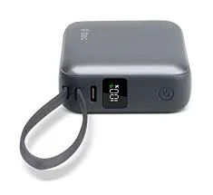 2BB231GR ttec Reger Mini LCD 10.000mAh PD 20W USB-C ve Lightning Dahili Kablolu Taşınabilir Hızlı Şarj Aleti/Powerbank