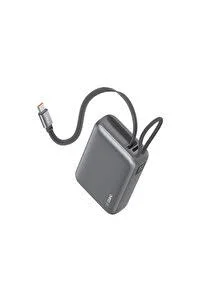 2BB232GR ttec Reger Mini LCD 10.000mAh PD 35W USB-C Dahili Kablolu Taşınabilir Hızlı Şarj Aleti/Powerbank