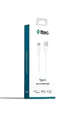 2DK12B ttec USB-A - USB-C Şarj Kablosu  Beyaz