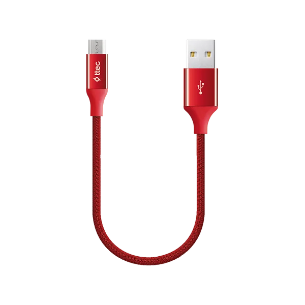 2DK25A ttec AlumiCable Mini 30cm USB-A - Micro USB Şarj Kablosu