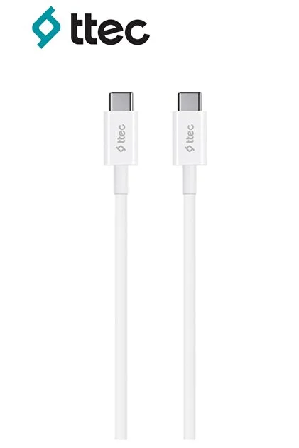 2DK48B ttec USB-C - USB-C 300cm 65W PD/QC Hızlı Şarj/Data Kablosu