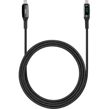 2DK57S ttec AlumiCable LCD USB-C – USB-C 100W PD/QC 150cm Hızlı Şarj/Data Kablosu